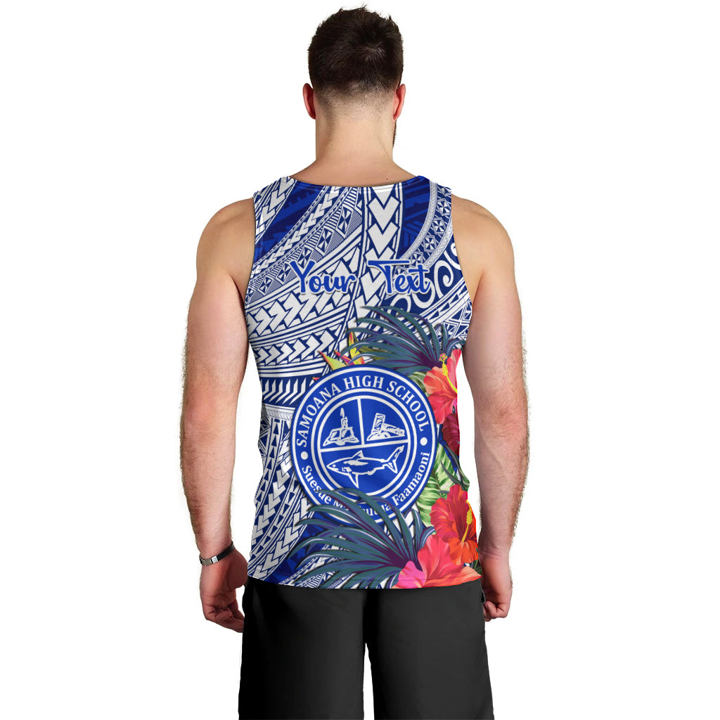 Personalised Samoana High School Men Tank Top American Samoa Schools Polynesian Tropical Flowers LT14 - Polynesian Pride