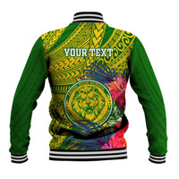 Personalised Leone High School Baseball Jacket American Samoa Schools Polynesian Tropical Flowers LT14 - Polynesian Pride