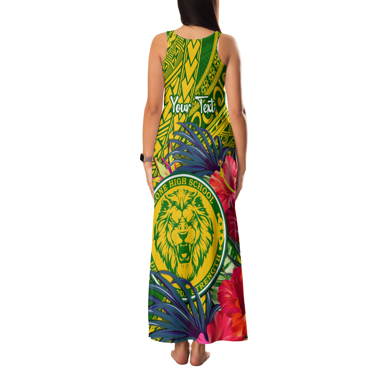 Personalised Leone High School Family Matching Tank Maxi Dress and Hawaiian Shirt American Samoa Schools Polynesian Tropical Flowers LT14 - Polynesian Pride