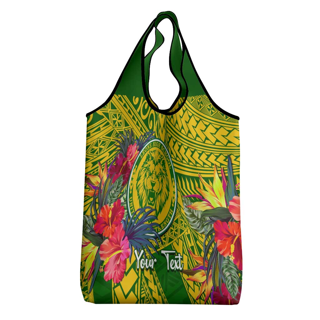 Personalised Leone High School Grocery Bag American Samoa Schools Polynesian Tropical Flowers