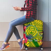 Personalised Leone High School Luggage Cover American Samoa Schools Polynesian Tropical Flowers LT14 - Polynesian Pride