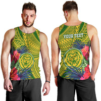 Personalised Leone High School Men Tank Top American Samoa Schools Polynesian Tropical Flowers LT14 - Polynesian Pride