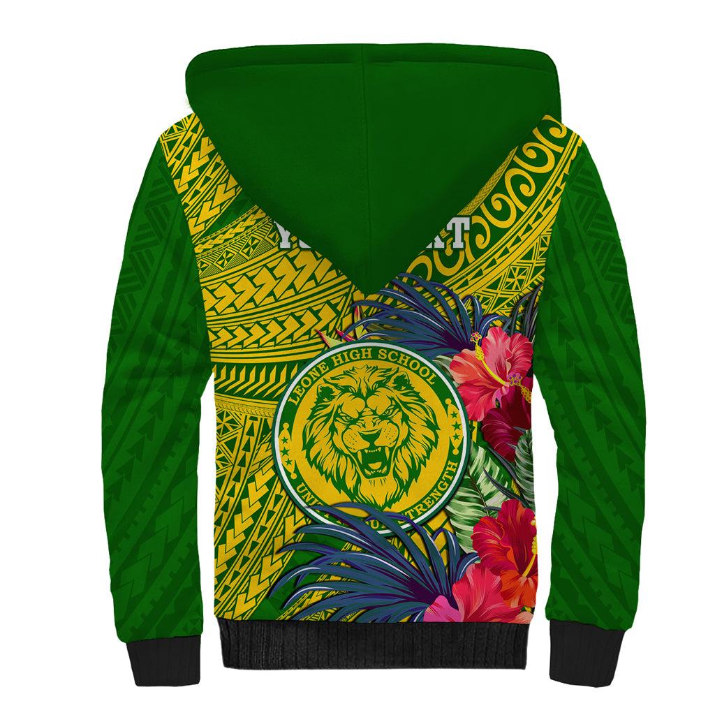 Personalised Leone High School Sherpa Hoodie American Samoa Schools Polynesian Tropical Flowers LT14 - Polynesian Pride