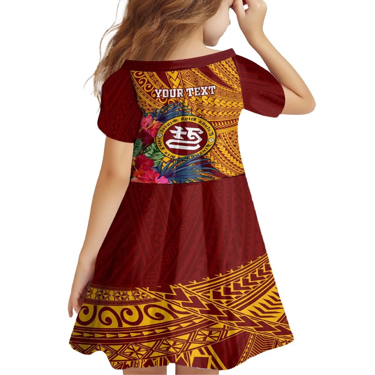 Personalised Tafuna High School Family Matching Summer Maxi Dress and Hawaiian Shirt American Samoa Schools Polynesian Tropical Flowers LT14 - Polynesian Pride
