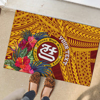 Personalised Tafuna High School Rubber Doormat American Samoa Schools Polynesian Tropical Flowers LT14 - Polynesian Pride
