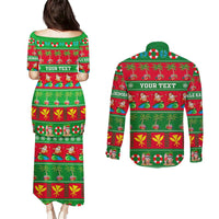 Personalised Hawaii Christmas Couples Matching Puletasi Dress and Long Sleeve Button Shirt Mele Kalikimaka LT14 - Polynesian Pride