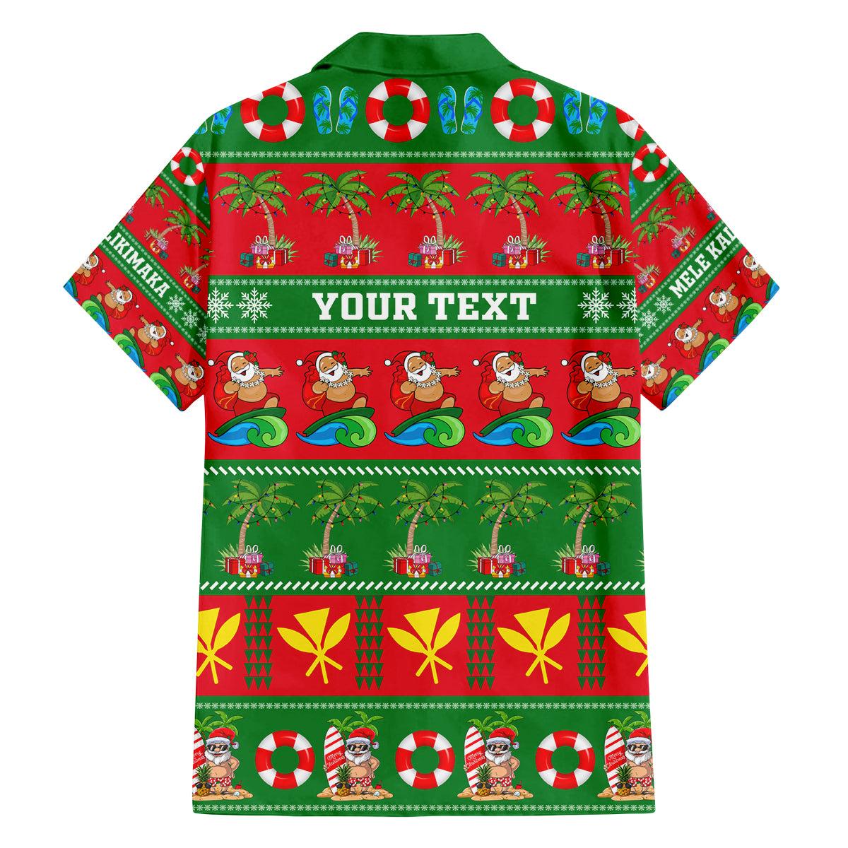 Personalised Hawaii Christmas Family Matching Off Shoulder Long Sleeve Dress and Hawaiian Shirt Mele Kalikimaka LT14 - Polynesian Pride