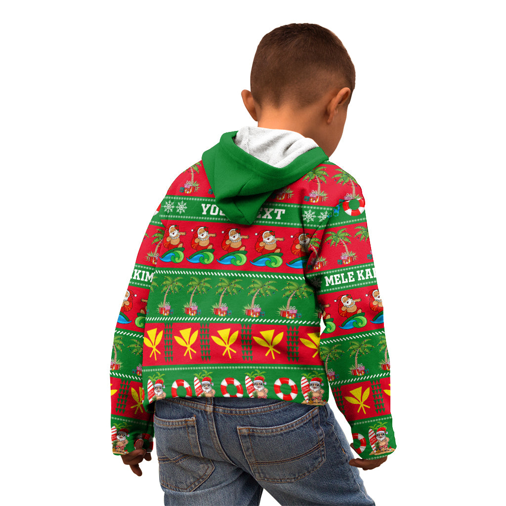 Personalised Hawaii Christmas Kid Hoodie Mele Kalikimaka LT14 - Polynesian Pride
