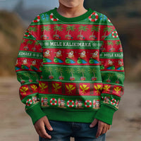 Personalised Hawaii Christmas Kid Ugly Christmas Sweater Mele Kalikimaka LT14 - Polynesian Pride