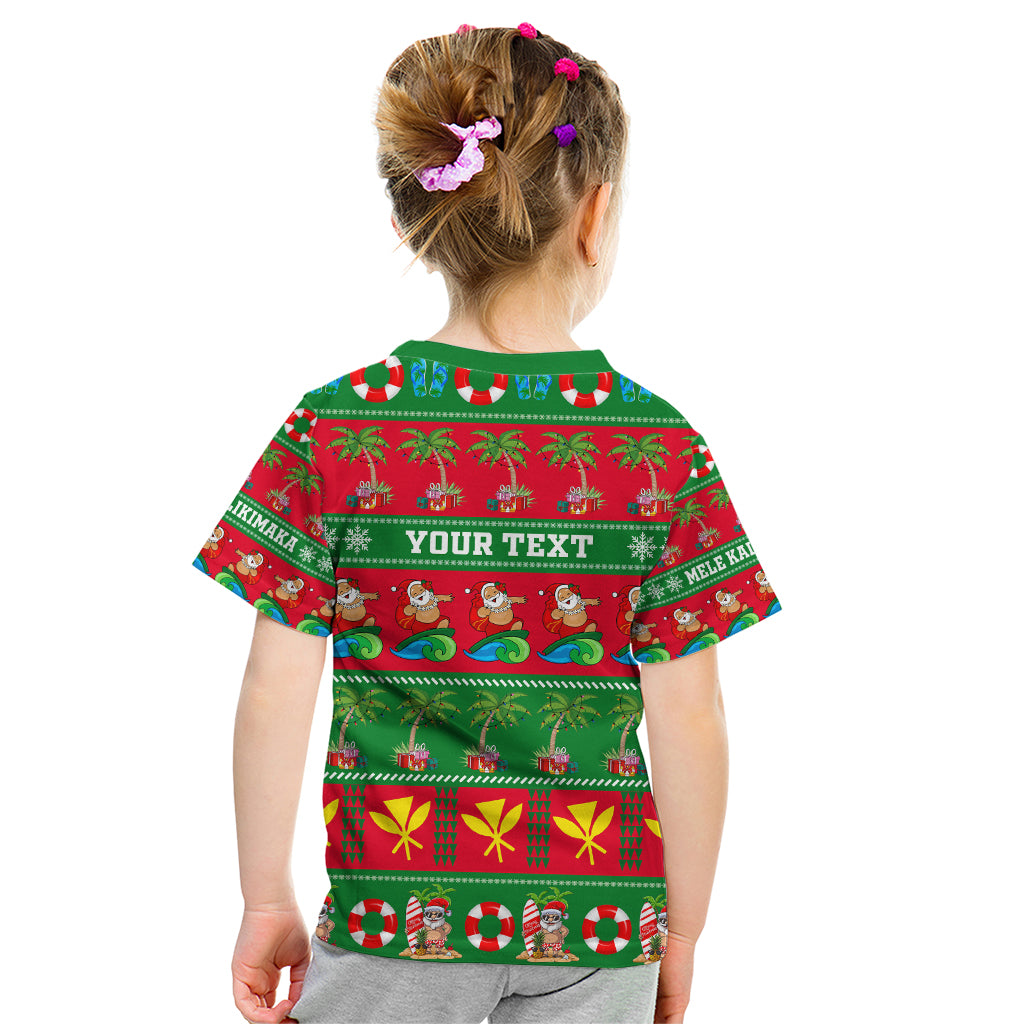 Personalised Hawaii Christmas Kid T Shirt Mele Kalikimaka LT14 - Polynesian Pride