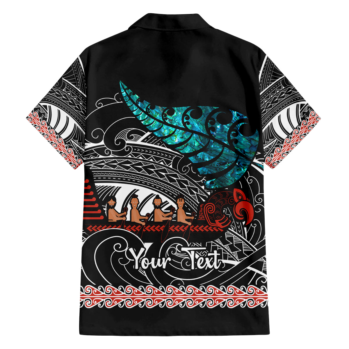 Personalised New Zealand Waka Family Matching Puletasi Dress and Hawaiian Shirt Aotearoa Maori Silver Fern Pattern LT14 - Polynesian Pride