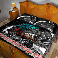 Personalised New Zealand Waka Quilt Bed Set Aotearoa Maori Silver Fern Pattern LT14 - Polynesian Pride