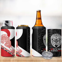 Toitu Te Tiriti Me Te Whakaputanga 4 in 1 Can Cooler Tumbler Maori Wahaika With Haka Face LT14 - Polynesian Pride