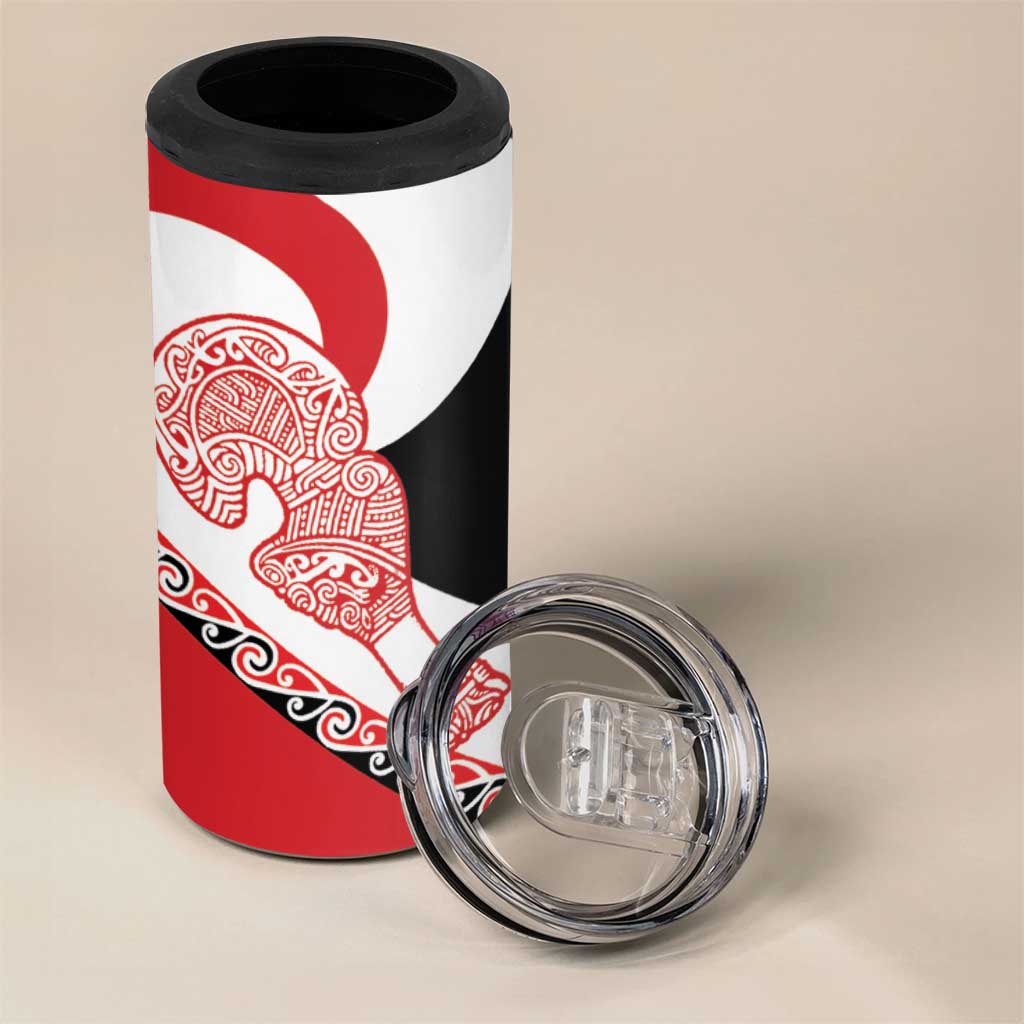 Toitu Te Tiriti Me Te Whakaputanga 4 in 1 Can Cooler Tumbler Maori Wahaika With Haka Face LT14 - Polynesian Pride