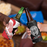 Toitu Te Tiriti Me Te Whakaputanga 4 in 1 Can Cooler Tumbler Maori Wahaika With Haka Face LT14 - Polynesian Pride