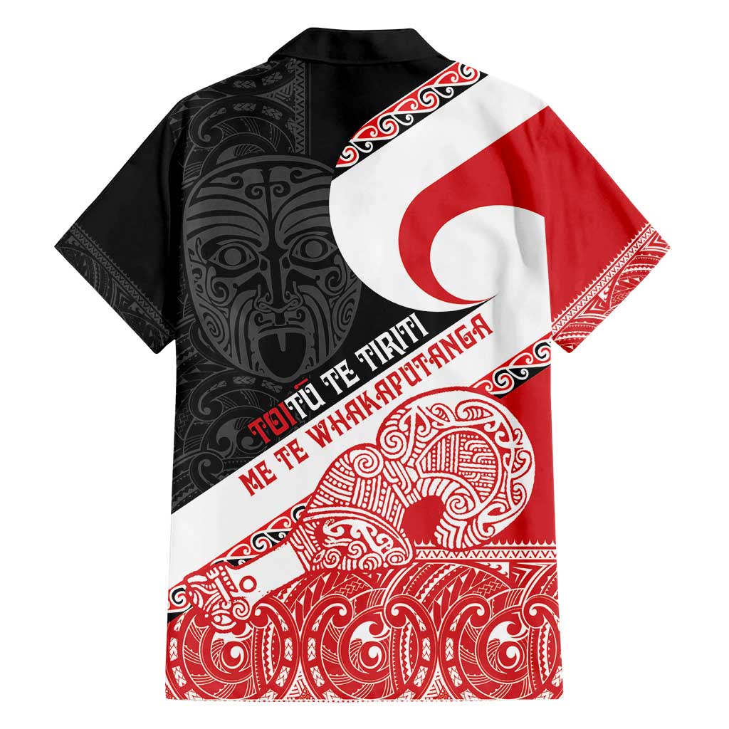 Toitu Te Tiriti Me Te Whakaputanga Family Matching Long Sleeve Bodycon Dress and Hawaiian Shirt Maori Wahaika With Haka Face LT14 - Polynesian Pride