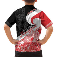 Toitu Te Tiriti Me Te Whakaputanga Family Matching Off Shoulder Maxi Dress and Hawaiian Shirt Maori Wahaika With Haka Face LT14 - Polynesian Pride