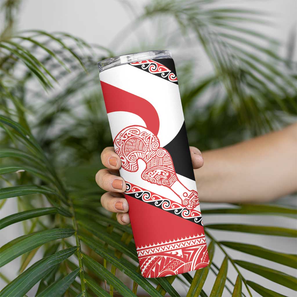 Toitu Te Tiriti Me Te Whakaputanga Skinny Tumbler Maori Wahaika With Haka Face LT14 - Polynesian Pride