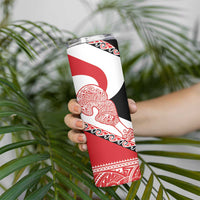 Toitu Te Tiriti Me Te Whakaputanga Skinny Tumbler Maori Wahaika With Haka Face LT14 - Polynesian Pride