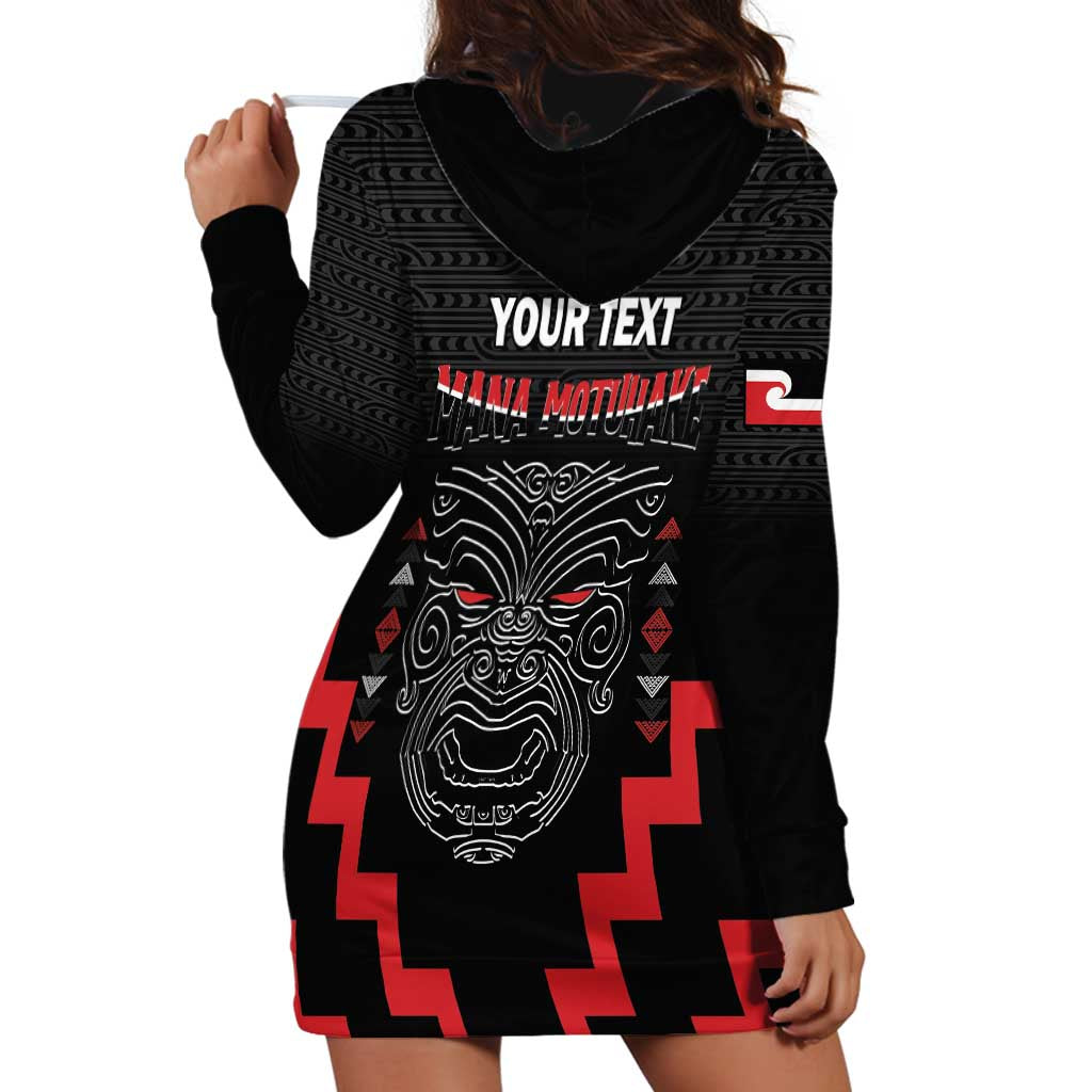 Personalised Toitu Te Tiriti Mana Maori Motuhake Hoodie Dress Aotearoa Haka Face Mix Poutama Art LT14 - Polynesian Pride