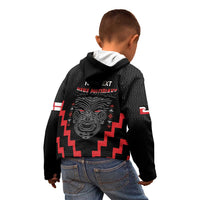 Personalised Toitu Te Tiriti Mana Maori Motuhake Kid Hoodie Aotearoa Haka Face Mix Poutama Art LT14 - Polynesian Pride