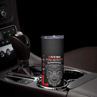 Toitu Te Tiriti Mana Maori Motuhake Skinny Tumbler Aotearoa Haka Face Mix Poutama Art LT14 - Polynesian Pride