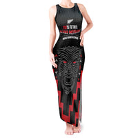 Personalised Toitu Te Tiriti Mana Maori Motuhake Tank Maxi Dress Aotearoa Haka Face Mix Poutama Art LT14 Women Black - Polynesian Pride