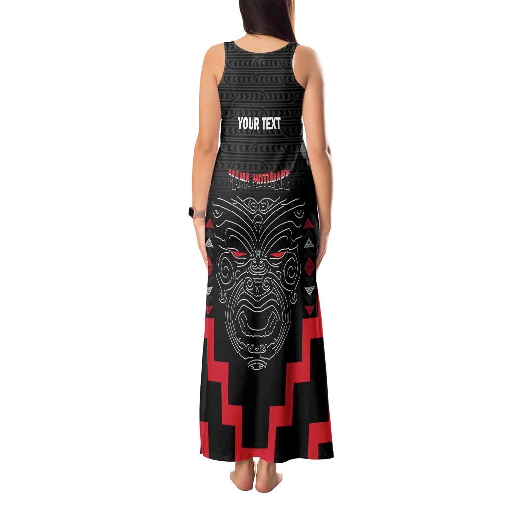 Personalised Toitu Te Tiriti Mana Maori Motuhake Tank Maxi Dress Aotearoa Haka Face Mix Poutama Art LT14 - Polynesian Pride