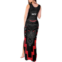 Personalised Toitu Te Tiriti Mana Maori Motuhake Tank Maxi Dress Aotearoa Haka Face Mix Poutama Art LT14 - Polynesian Pride