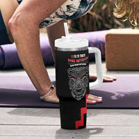 Toitu Te Tiriti Mana Maori Motuhake Tumbler With Handle Aotearoa Haka Face Mix Poutama Art