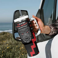Toitu Te Tiriti Mana Maori Motuhake Tumbler With Handle Aotearoa Haka Face Mix Poutama Art