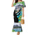 Personalised Honolulu Aloha Hawaii Mermaid Dress Tropical Leaves With Hula Girl LT14 Women Blue - Polynesian Pride