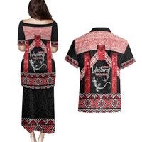 Toitu Te Tiriti O Waitangi Couples Matching Puletasi and Hawaiian Shirt Maori Wharenui With Taniko Motifs LT14 - Polynesian Pride