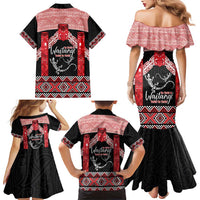 Toitu Te Tiriti O Waitangi Family Matching Mermaid Dress and Hawaiian Shirt Maori Wharenui With Taniko Motifs LT14 - Polynesian Pride