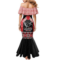 Toitu Te Tiriti O Waitangi Family Matching Mermaid Dress and Hawaiian Shirt Maori Wharenui With Taniko Motifs LT14 - Polynesian Pride