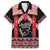 Toitu Te Tiriti O Waitangi Family Matching Off The Shoulder Long Sleeve Dress and Hawaiian Shirt Maori Wharenui With Taniko Motifs