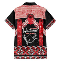 Toitu Te Tiriti O Waitangi Family Matching Off The Shoulder Long Sleeve Dress and Hawaiian Shirt Maori Wharenui With Taniko Motifs LT14 - Polynesian Pride