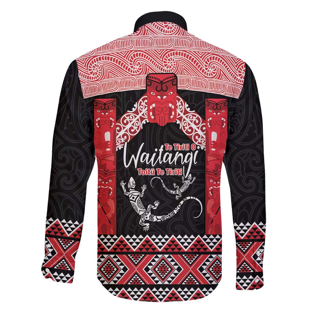 Toitu Te Tiriti O Waitangi Family Matching Puletasi and Hawaiian Shirt Maori Wharenui With Taniko Motifs LT14 - Polynesian Pride