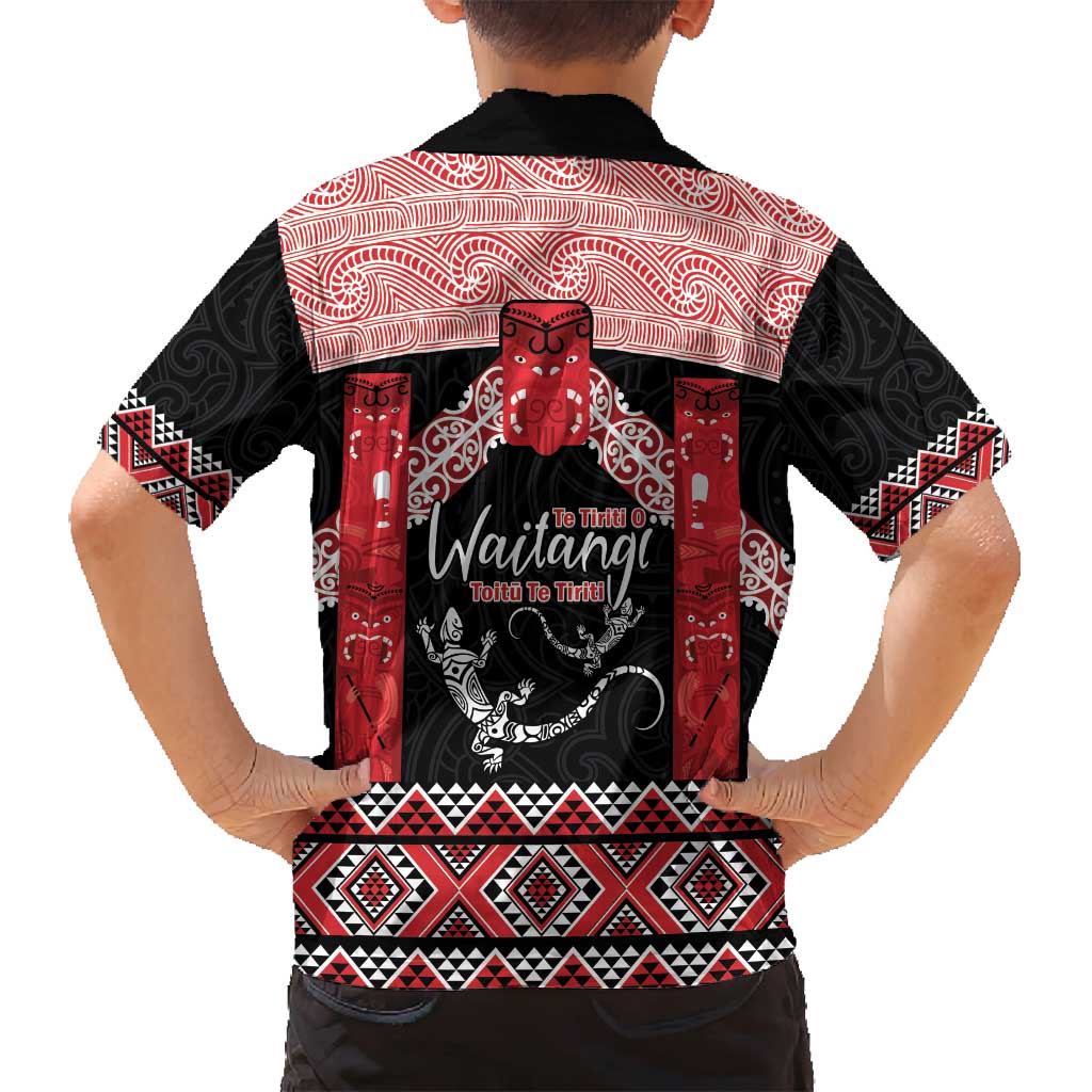 Toitu Te Tiriti O Waitangi Family Matching Summer Maxi Dress and Hawaiian Shirt Maori Wharenui With Taniko Motifs LT14 - Polynesian Pride