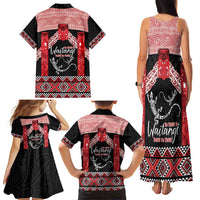 Toitu Te Tiriti O Waitangi Family Matching Tank Maxi Dress and Hawaiian Shirt Maori Wharenui With Taniko Motifs LT14 - Polynesian Pride