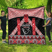 Toitu Te Tiriti O Waitangi Quilt Maori Wharenui With Taniko Motifs LT14 - Polynesian Pride