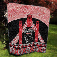 Toitu Te Tiriti O Waitangi Quilt Maori Wharenui With Taniko Motifs LT14 - Polynesian Pride
