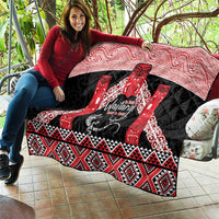 Toitu Te Tiriti O Waitangi Quilt Maori Wharenui With Taniko Motifs LT14 - Polynesian Pride
