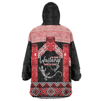 Toitu Te Tiriti O Waitangi Wearable Blanket Hoodie Maori Wharenui With Taniko Motifs LT14 - Polynesian Pride