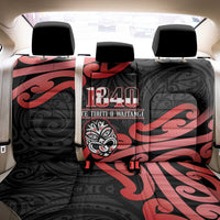 New Zealand 1840 Waitangi Day Back Car Seat Cover Aotearoa Haka Mask - Red Version LT14 - Polynesian Pride