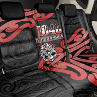New Zealand 1840 Waitangi Day Back Car Seat Cover Aotearoa Haka Mask - Red Version LT14 - Polynesian Pride
