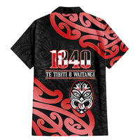 New Zealand 1840 Waitangi Day Family Matching Mermaid Dress and Hawaiian Shirt Aotearoa Haka Mask - Red Version LT14 - Polynesian Pride