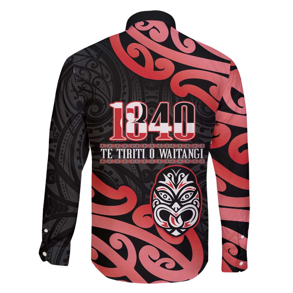 New Zealand 1840 Waitangi Day Family Matching Summer Maxi Dress and Hawaiian Shirt Aotearoa Haka Mask - Red Version LT14 - Polynesian Pride