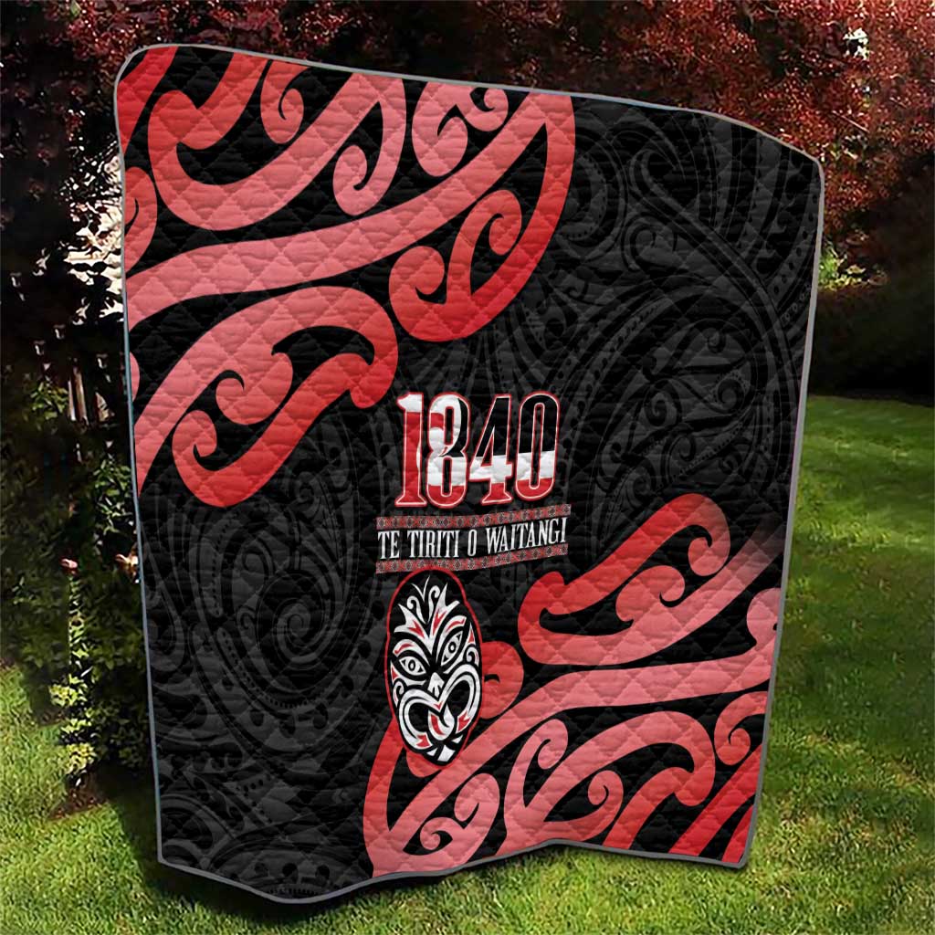 New Zealand 1840 Waitangi Day Quilt Aotearoa Haka Mask - Red Version LT14 - Polynesian Pride