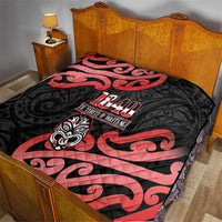 New Zealand 1840 Waitangi Day Quilt Aotearoa Haka Mask - Red Version LT14 - Polynesian Pride